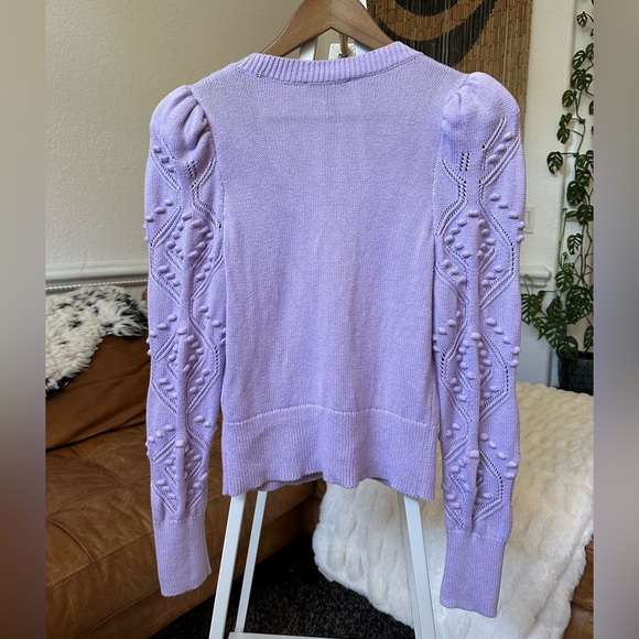 FINAL SALE Express | Button Down Sweater Cardigan Lavender Purple - Picture 2 of 4